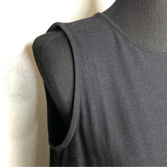 Eileen Fisher black sleeveless front slit tunic top size Small - Picture 6 of 12